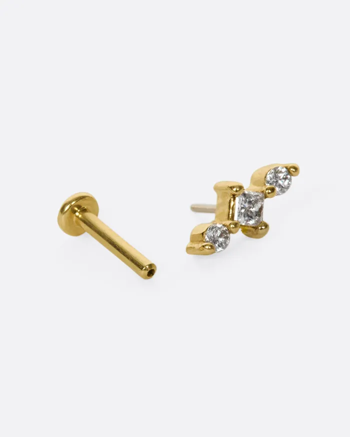 NEW YORK ADORNED Earrings Diamond Juno Threadless Earring