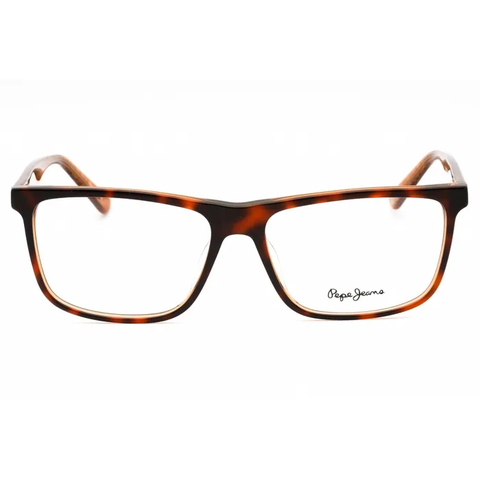 Pepe Jeans Pepe Jeans Mens Eyeglasses Tortoise Plastic Rectangular Full Rim Frame PJ3376 C2 Rings