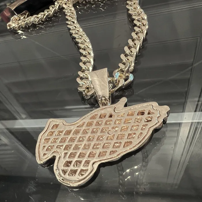 Praying Hands Flooded Iced Pendant Gold Finish Cuban Chain 30 Bling Cartel Admin Necklaces
