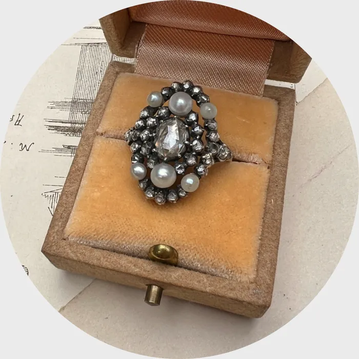 Rings 21stfinds Belle Epoque Pearl Diamonds Panel Ring
