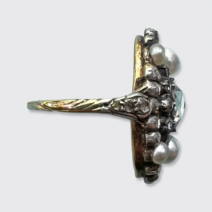 Rings 21stfinds Belle Epoque Pearl Diamonds Panel Ring Rings 21stfinds Belle Epoque Pearl Diamonds Panel Ring