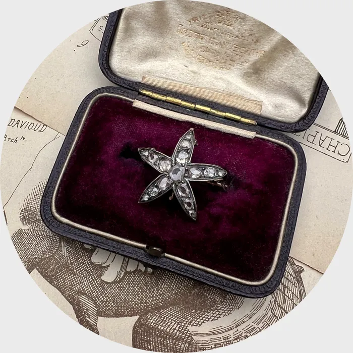 Rings 21stfinds Victorian RoseCut Diamond Starfish Brooch