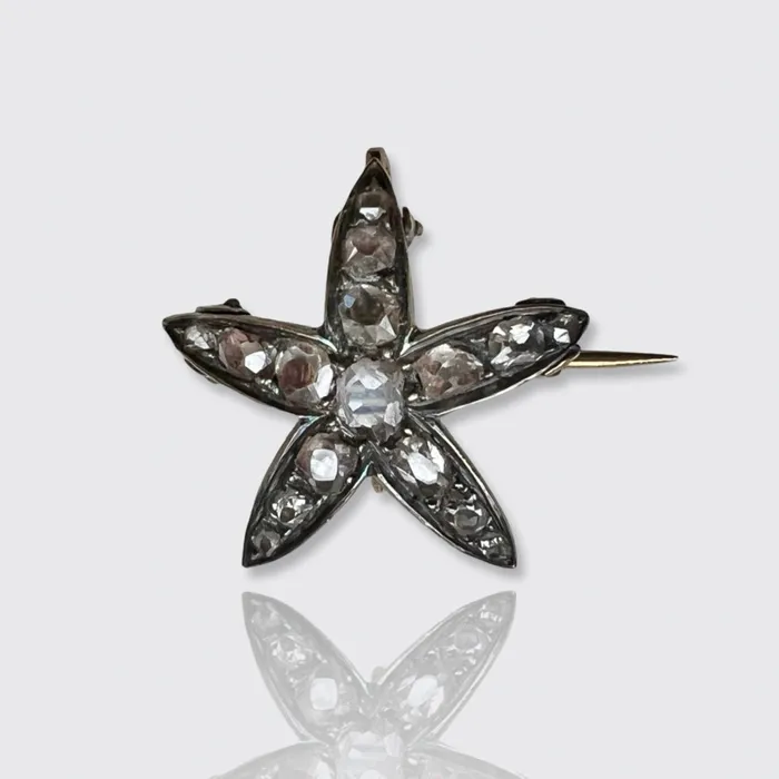 Rings 21stfinds Victorian RoseCut Diamond Starfish Brooch