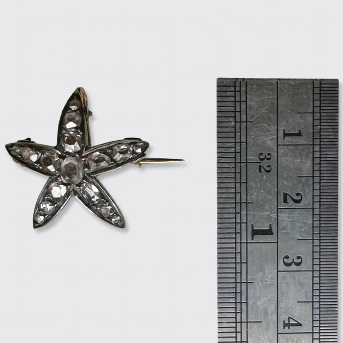 Rings 21stfinds Victorian RoseCut Diamond Starfish Brooch
