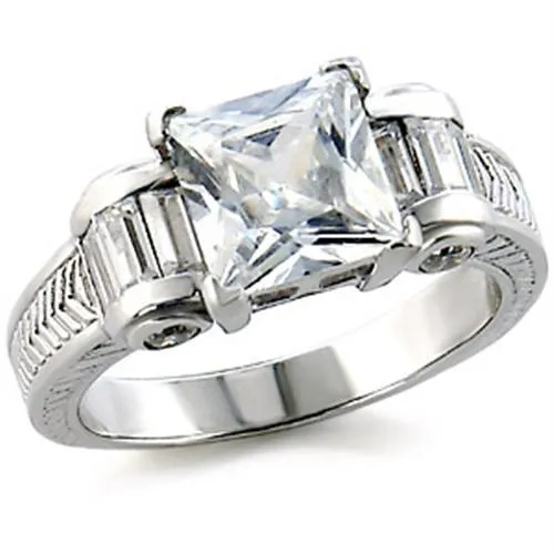 Rings Alamode 6X213 HighPolished 925 Sterling Silver Ring with AAA Grade CZ in Clear Rings Alamode 6X213 HighPolished 925 Sterling Silver Ring with AAA Grade CZ in Clear