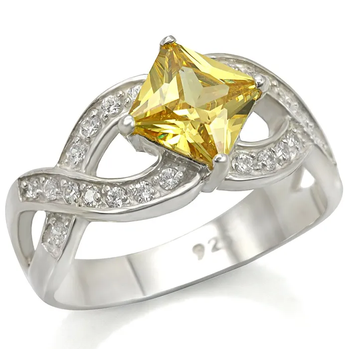 Rings Alamode LOS475 Silver 925 Sterling Silver Ring with AAA Grade CZ in Topaz Rings Alamode LOS475 Silver 925 Sterling Silver Ring with AAA Grade CZ in Topaz