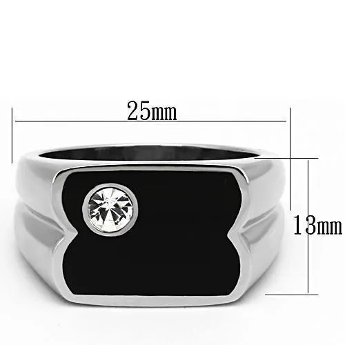 Rings Alamode TK1073 High polished no plating Stainless Steel Ring with Top Grade Crystal in Clear