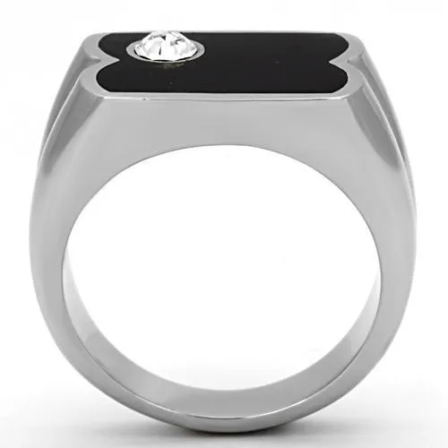 Rings Alamode TK1073 High polished no plating Stainless Steel Ring with Top Grade Crystal in Clear