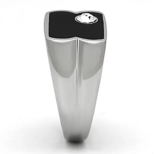 Rings Alamode TK1073 High polished no plating Stainless Steel Ring with Top Grade Crystal in Clear