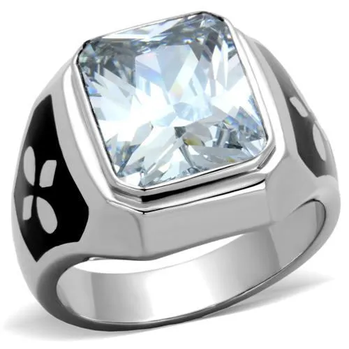 Rings Alamode TK1813 High polished no plating Stainless Steel Ring with AAA Grade CZ in Clear Rings Alamode TK1813 High polished no plating Stainless Steel Ring with AAA Grade CZ in Clear