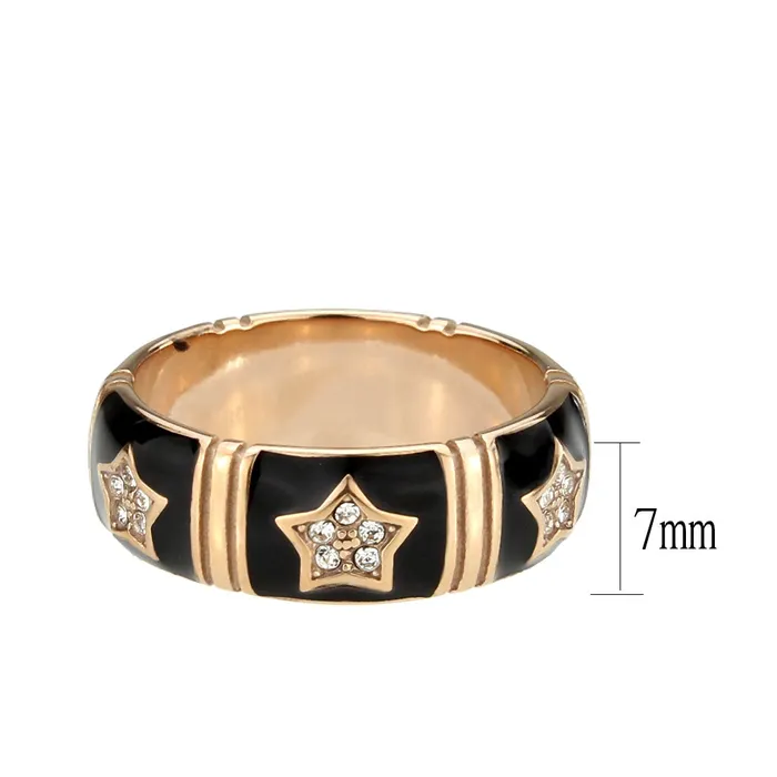 Rings Alamode TK3826 IP Rose GoldIon Plating Stainless Steel Ring with Top Grade Crystal in Clear Rings Alamode TK3826 IP Rose GoldIon Plating Stainless Steel Ring with Top Grade Crystal in Clear