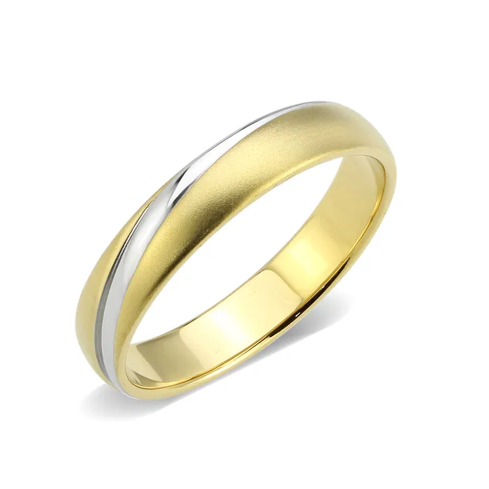 Rings Alamode TK3918 Two Tone IP Gold Ion Plating Stainless Steel Ring with NoStone in No Stone Rings Alamode TK3918 Two Tone IP Gold Ion Plating Stainless Steel Ring with NoStone in No Stone
