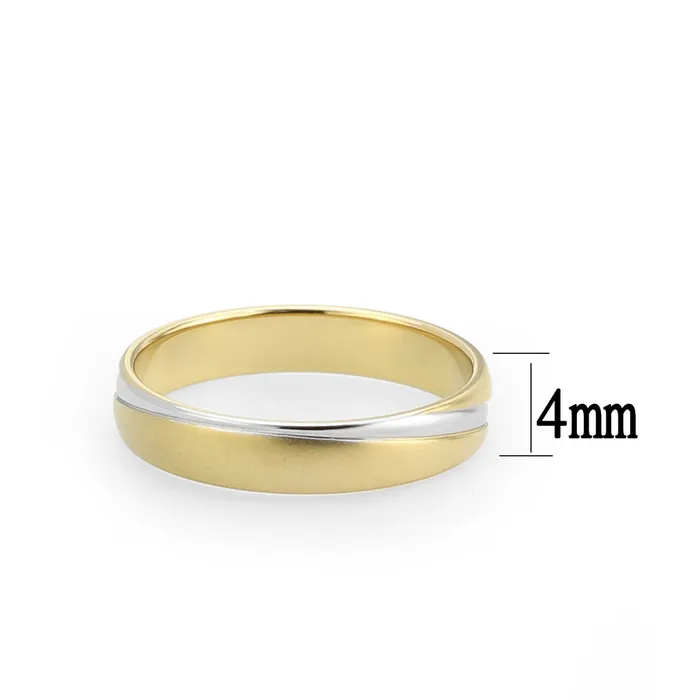 Rings Alamode TK3918 Two Tone IP Gold Ion Plating Stainless Steel Ring with NoStone in No Stone