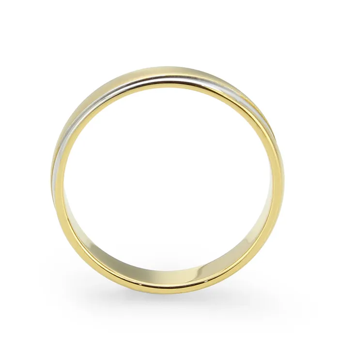 Rings Alamode TK3918 Two Tone IP Gold Ion Plating Stainless Steel Ring with NoStone in No Stone