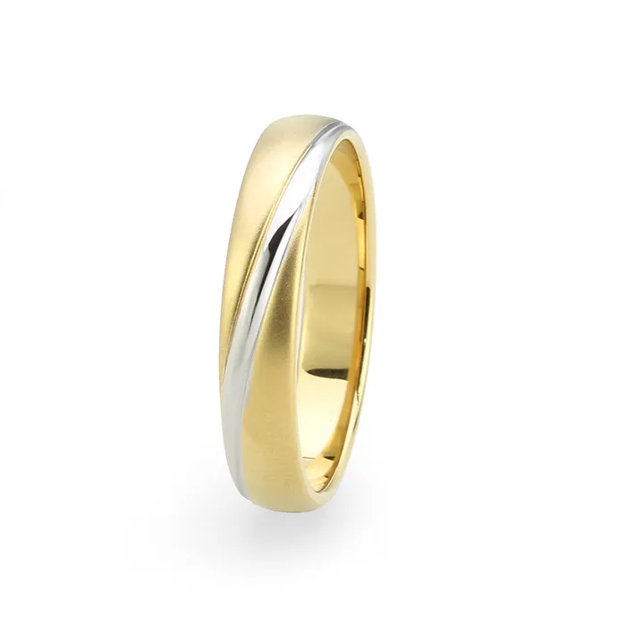 Rings Alamode TK3918 Two Tone IP Gold Ion Plating Stainless Steel Ring with NoStone in No Stone