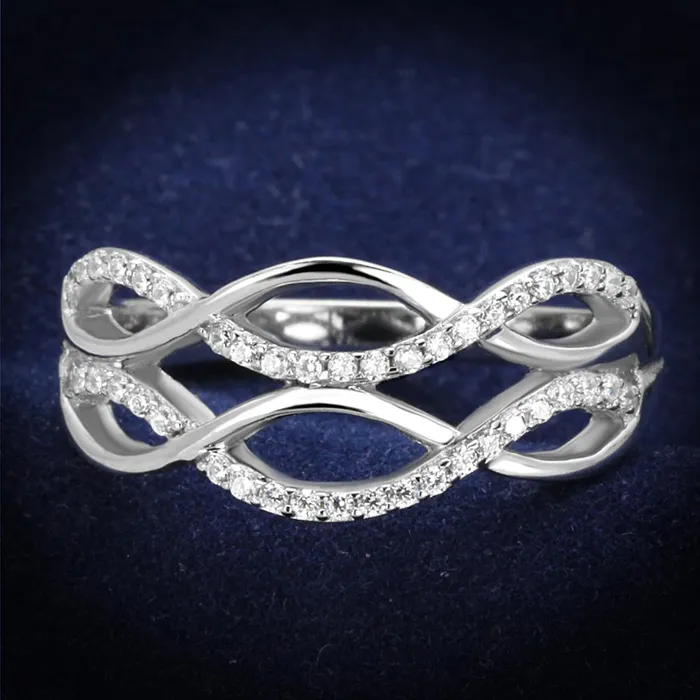 Rings Alamode TS266 Rhodium 925 Sterling Silver Ring with AAA Grade CZ in Clear Rings Alamode TS266 Rhodium 925 Sterling Silver Ring with AAA Grade CZ in Clear