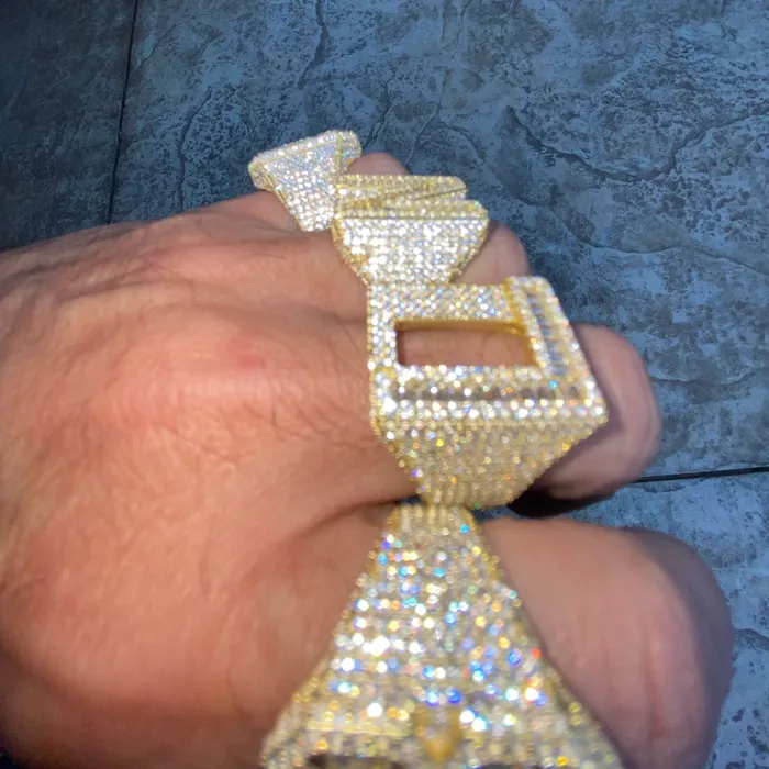 Rings AMERICAN TIME 14K Gold Plated 925 Sterling Silver Initial Letter Iced CZ Baguette Ring Rings AMERICAN TIME 14K Gold Plated 925 Sterling Silver Initial Letter Iced CZ Baguette Ring