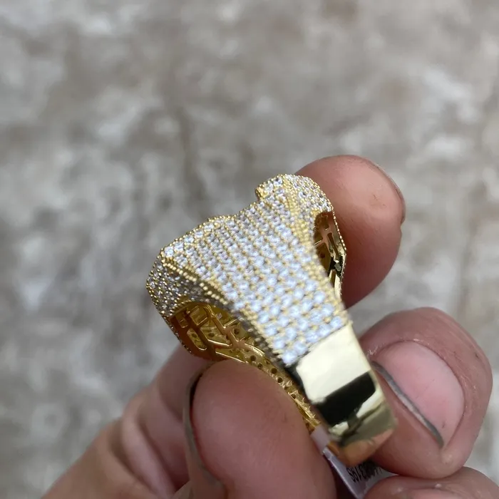 Rings AMERICAN TIME 14K Gold Plated 925 Sterling Silver Initial Letter Iced CZ Baguette Ring Rings AMERICAN TIME 14K Gold Plated 925 Sterling Silver Initial Letter Iced CZ Baguette Ring
