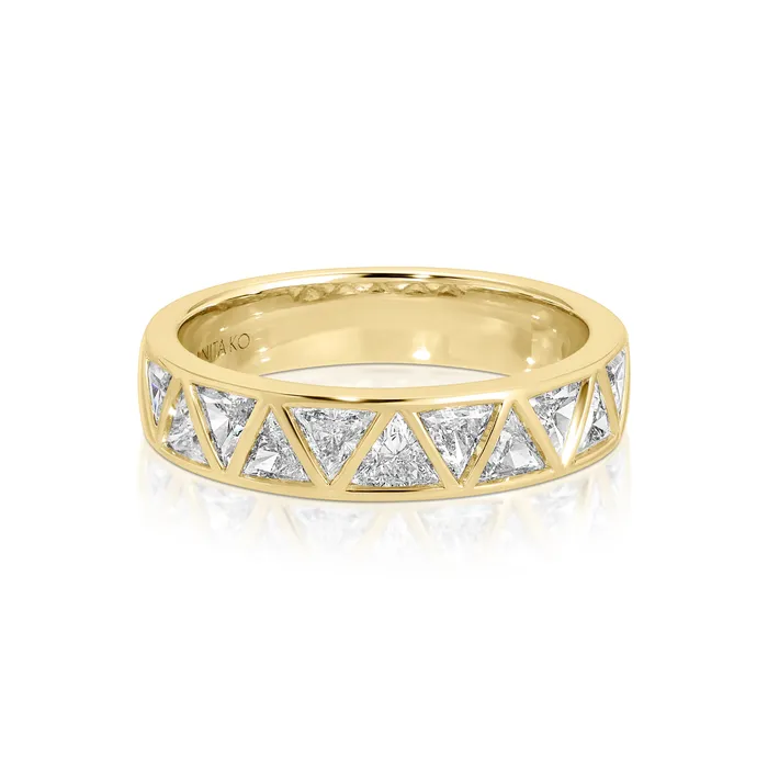 Rings BEZELED TRILLION DIAMOND RING anitako