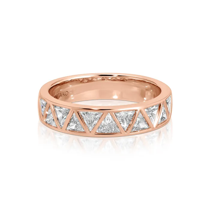 Rings BEZELED TRILLION DIAMOND RING anitako