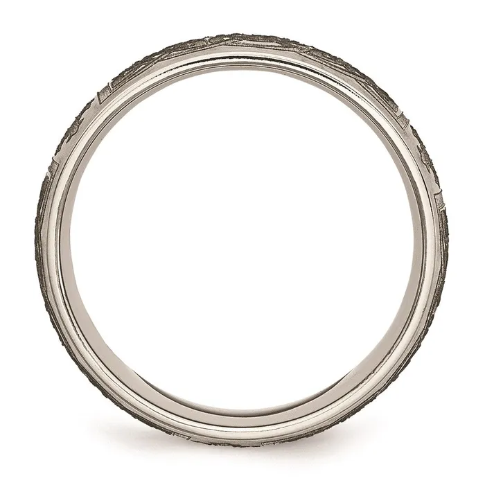 Rings Chisel Titanium 8mm Laser Design Brushed Band TB26K Rings Chisel Titanium 8mm Laser Design Brushed Band TB26K