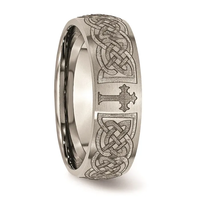 Rings Chisel Titanium 8mm Laser Design Brushed Band TB26K Rings Chisel Titanium 8mm Laser Design Brushed Band TB26K