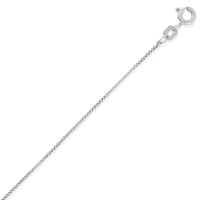 Rings Classic Sterling Silver 085mm Mini Round Box Chain Rhodium Plated