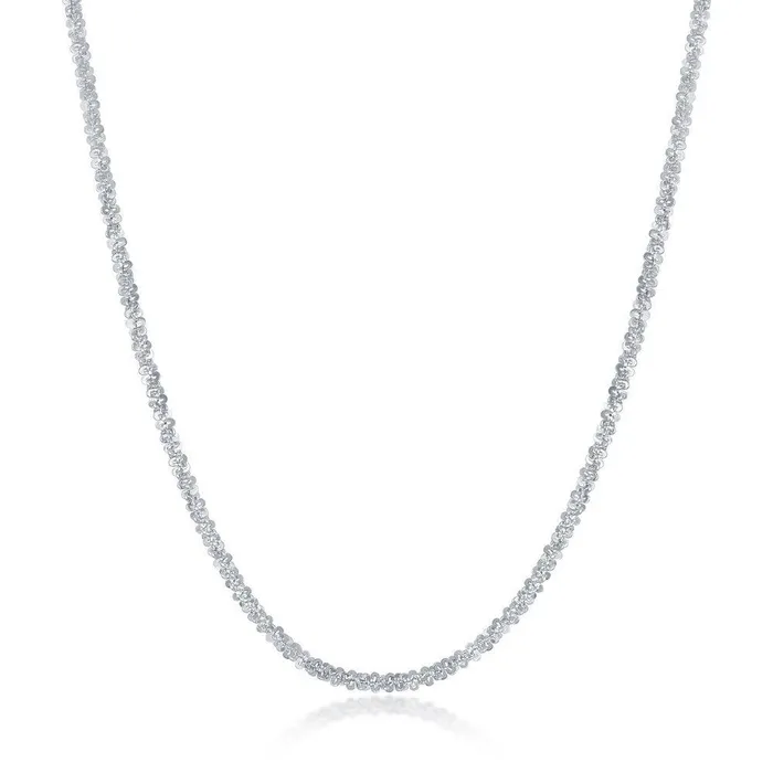 Rings Classic Sterling Silver Rhodium Sparkle Chain Rhodium Plated