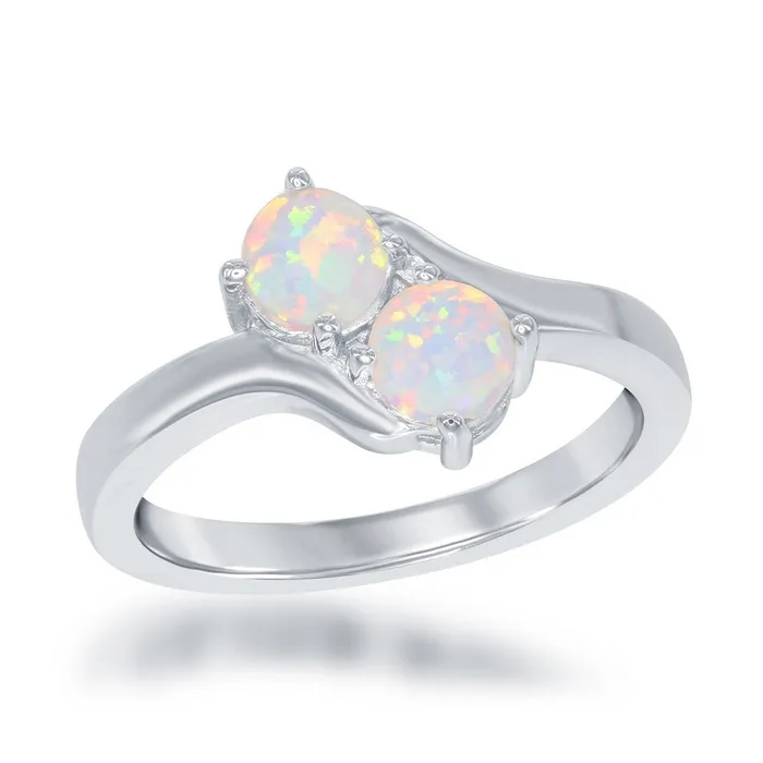 Rings Classic Womens Us2gether 2Stone White Opal Ring W1699 Rings Classic Womens Us2gether 2Stone White Opal Ring W1699