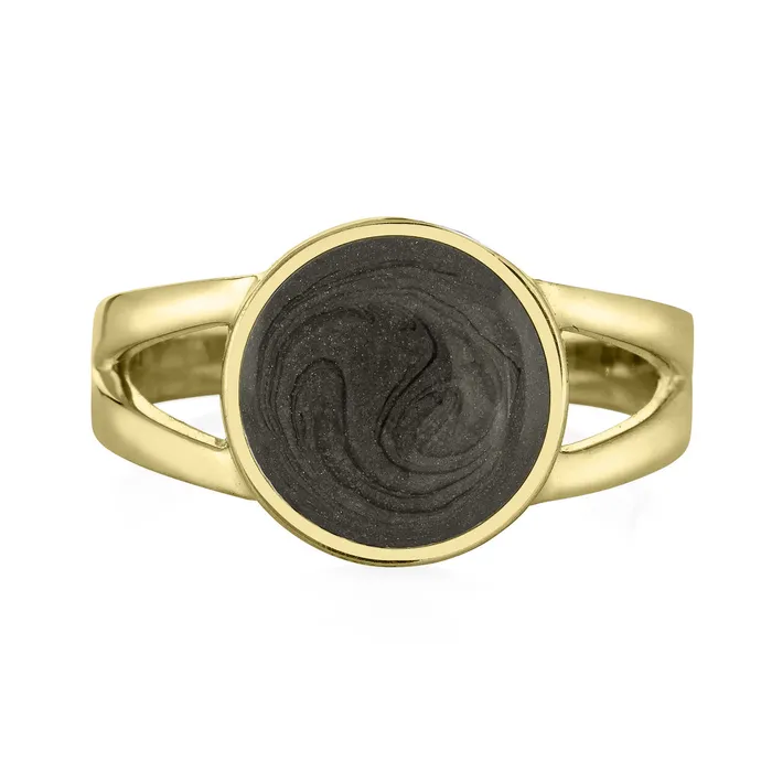Rings closebymejewelry Circle Split Shank Cremation Ring in 14K Yellow Gold