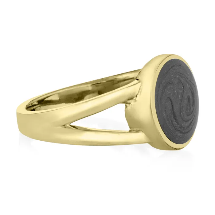 Rings closebymejewelry Circle Split Shank Cremation Ring in 14K Yellow Gold