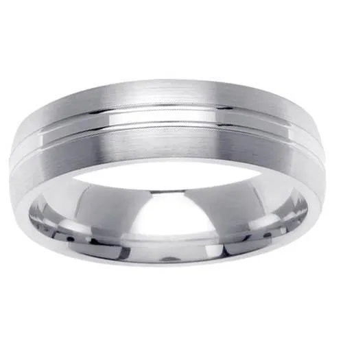 Rings deBebians 6mm Dual Finish Mens Wedding Ring