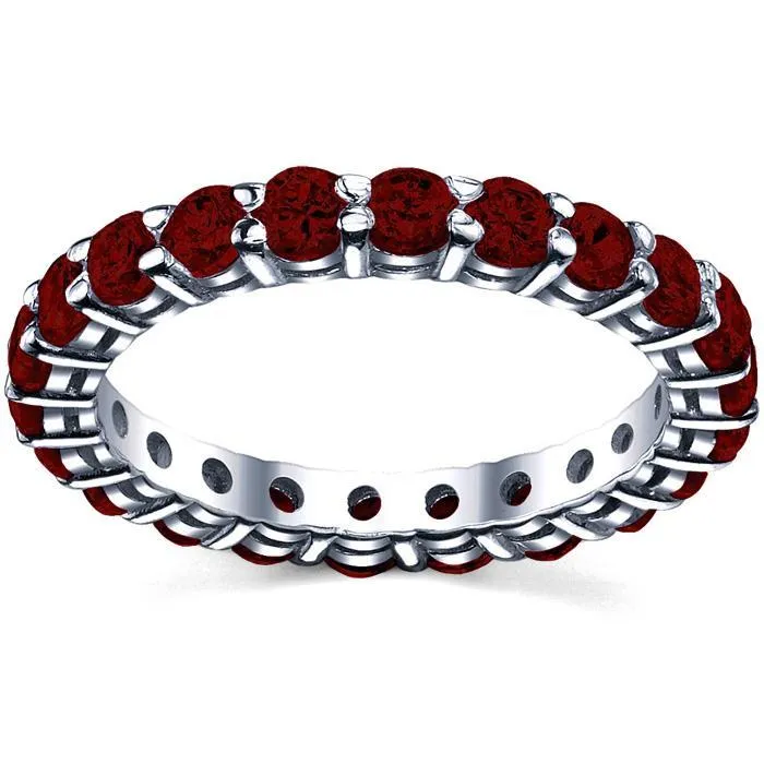 Rings deBebians Garnet January Birth Stone Eternity Ring