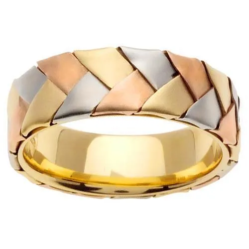 Rings deBebians Tri Gold Band Braided 7mm 14kt