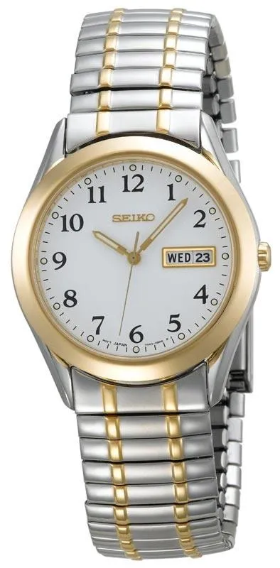 Rings Seiko Seiko SGG740 Mens Quartz Two Tone SS White Dial Watch