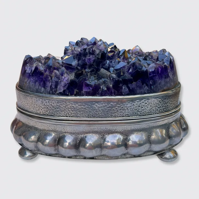 Rings Silver Amethyst Geode Jewellery Box 21stfinds