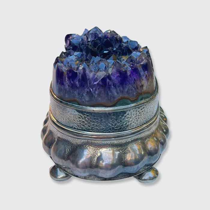 Rings Silver Amethyst Geode Jewellery Box 21stfinds