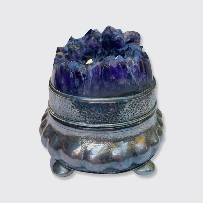 Rings Silver Amethyst Geode Jewellery Box 21stfinds