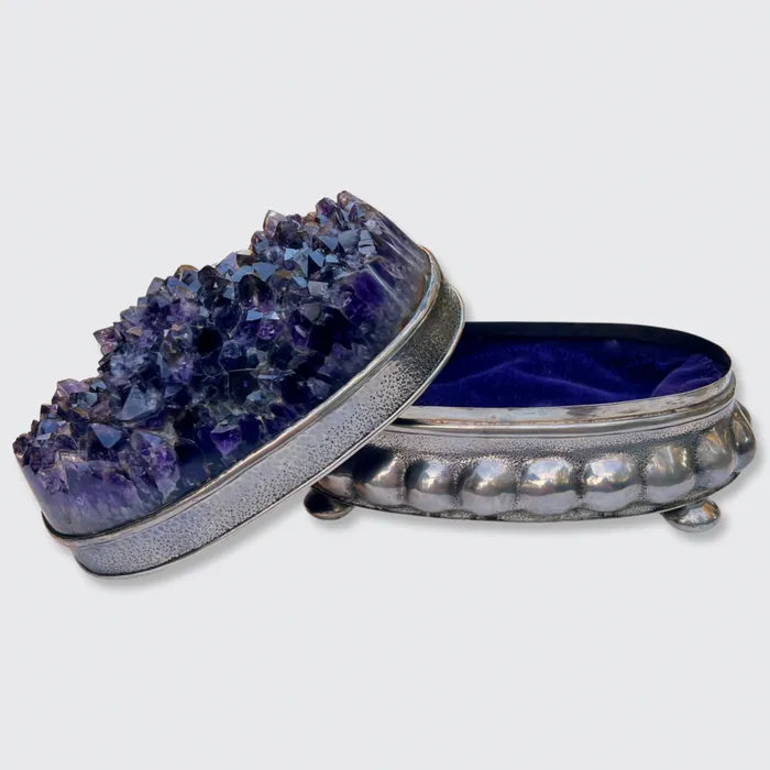 Rings Silver Amethyst Geode Jewellery Box 21stfinds