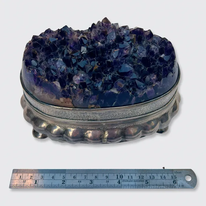 Rings Silver Amethyst Geode Jewellery Box 21stfinds