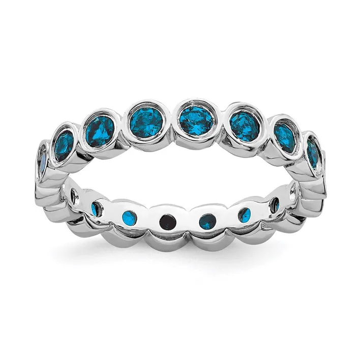 Rings Stackable Expressions Sterling Silver Stackable Expressions Blue Topaz Ring QSK397 Rings Stackable Expressions Sterling Silver Stackable Expressions Blue Topaz Ring QSK397