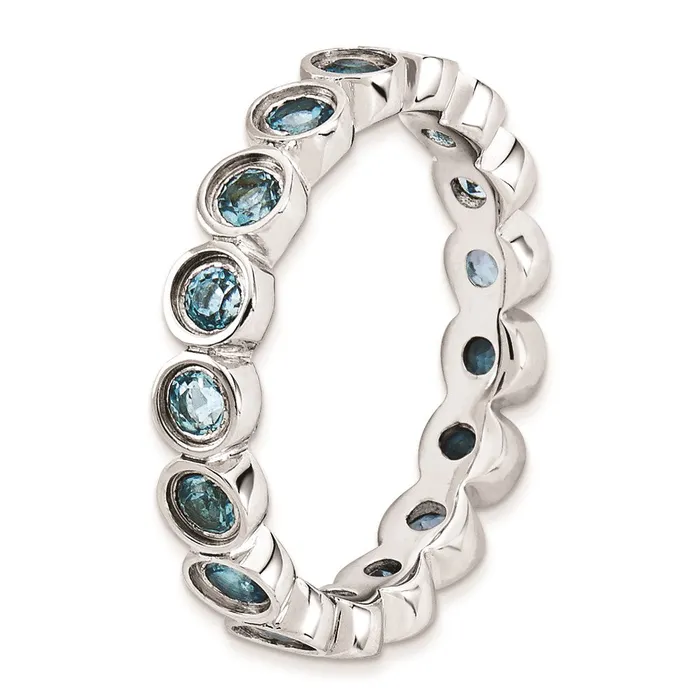 Rings Stackable Expressions Sterling Silver Stackable Expressions Blue Topaz Ring QSK397 Rings Stackable Expressions Sterling Silver Stackable Expressions Blue Topaz Ring QSK397
