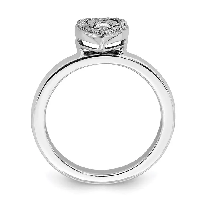 Rings Stackable Expressions Sterling Silver Stackable Expressions Heart Diamond Ring QSK331 Rings Stackable Expressions Sterling Silver Stackable Expressions Heart Diamond Ring QSK331