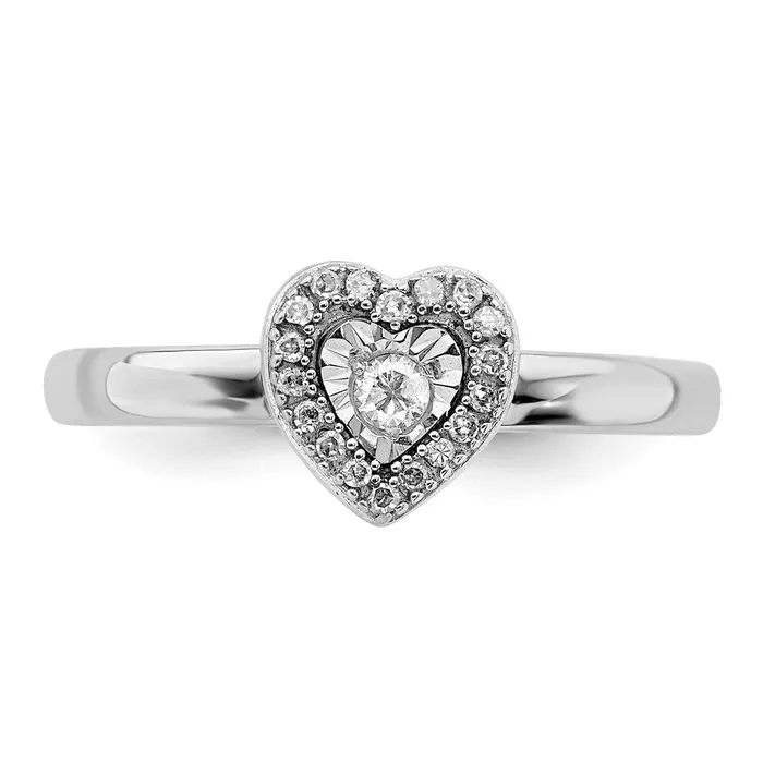 Rings Stackable Expressions Sterling Silver Stackable Expressions Heart Diamond Ring QSK331 Rings Stackable Expressions Sterling Silver Stackable Expressions Heart Diamond Ring QSK331