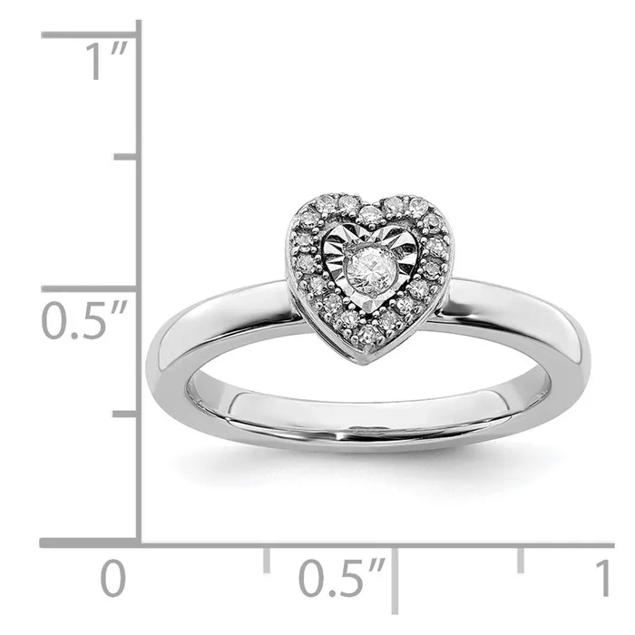 Rings Stackable Expressions Sterling Silver Stackable Expressions Heart Diamond Ring QSK331 Rings Stackable Expressions Sterling Silver Stackable Expressions Heart Diamond Ring QSK331