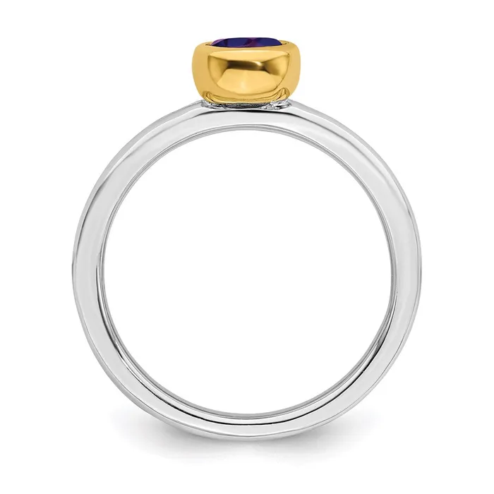 Rings Stackable Expressions Sterling Silver Stackable Expressions wGoldplated Amethyst Ring QSK1876 Rings Stackable Expressions Sterling Silver Stackable Expressions wGoldplated Amethyst Ring QSK1876