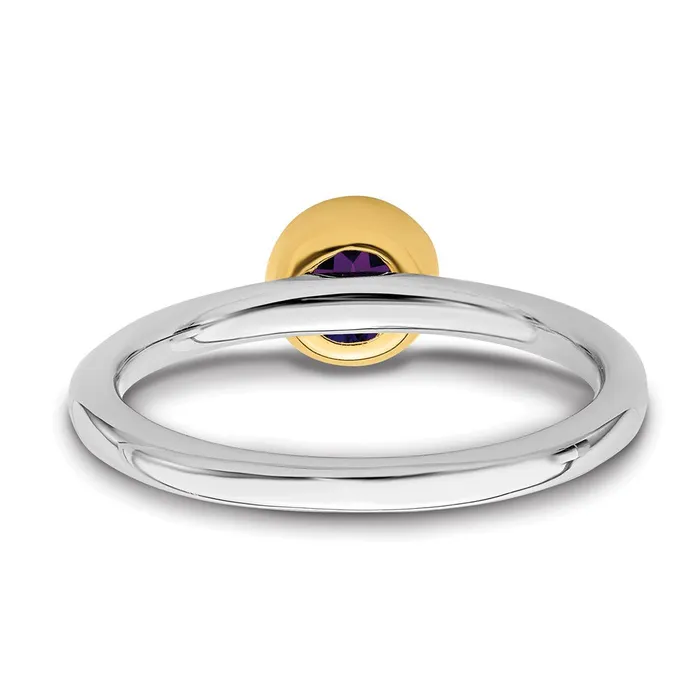 Rings Stackable Expressions Sterling Silver Stackable Expressions wGoldplated Amethyst Ring QSK1876 Rings Stackable Expressions Sterling Silver Stackable Expressions wGoldplated Amethyst Ring QSK1876