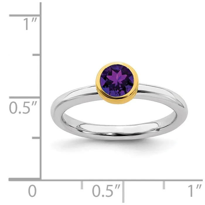 Rings Stackable Expressions Sterling Silver Stackable Expressions wGoldplated Amethyst Ring QSK1876 Rings Stackable Expressions Sterling Silver Stackable Expressions wGoldplated Amethyst Ring QSK1876