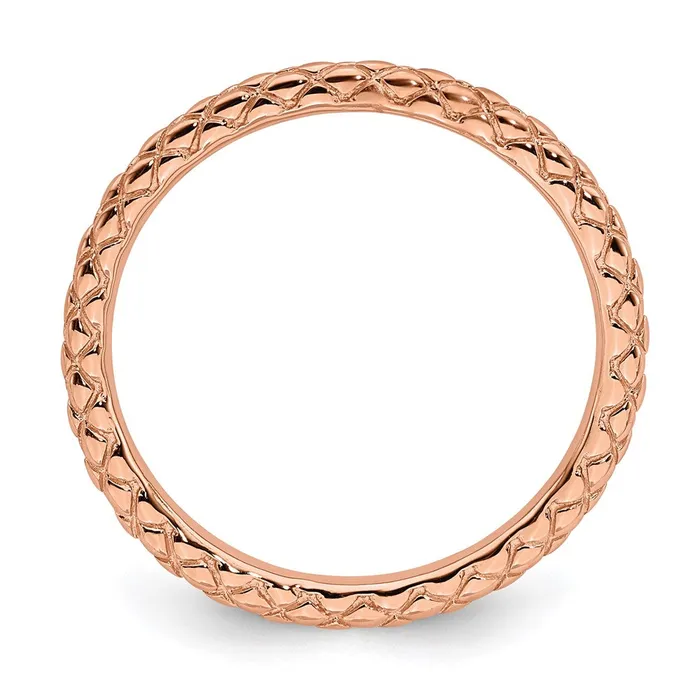 Rings Sterling Silver Stackable Expressions Pinkplated Crisscross Ring QSK188 Stackable Expressions Rings Sterling Silver Stackable Expressions Pinkplated Crisscross Ring QSK188 Stackable Expressions