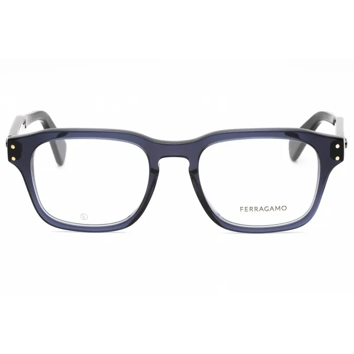 Salvatore Ferragamo Rings Salvatore Ferragamo Mens Eyeglasses Crystal Navy Rectangular Frame SF2958 420